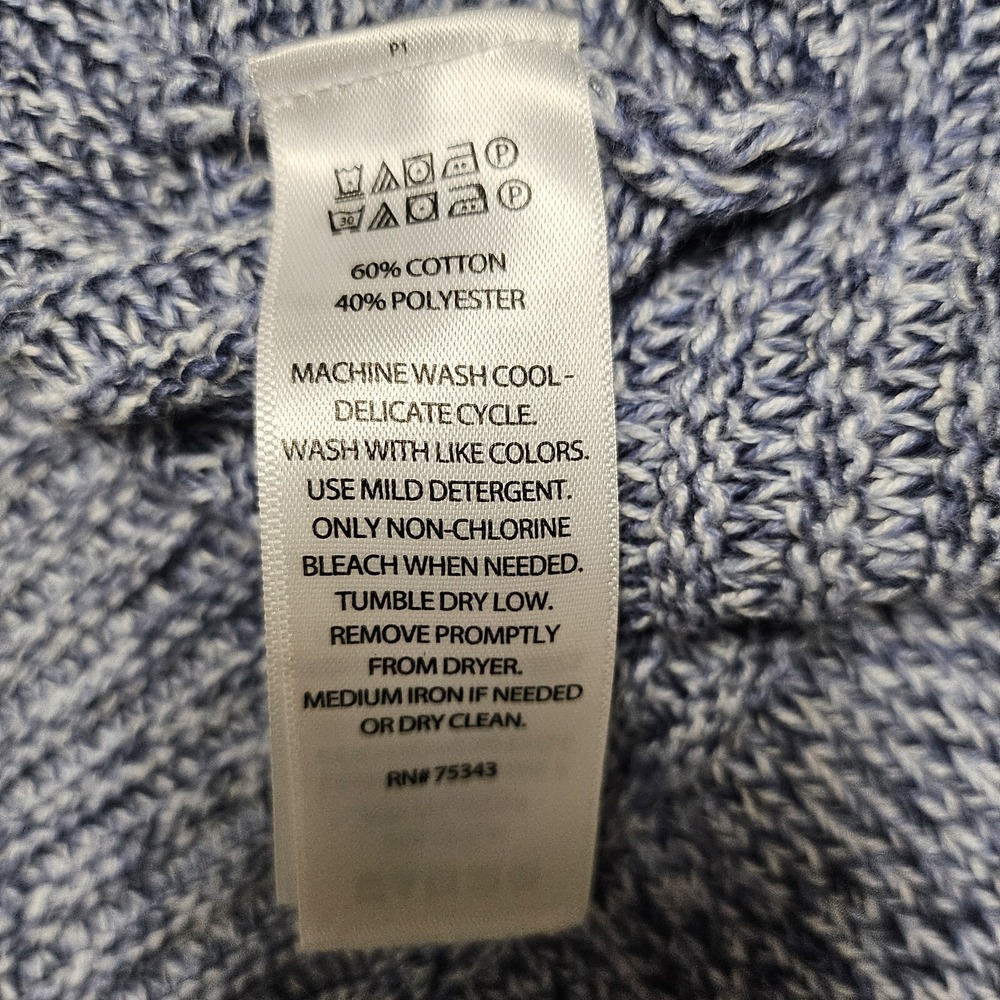 Joie Blue Marled Button Side Pullover Sweater Size L - Picture 6 of 6